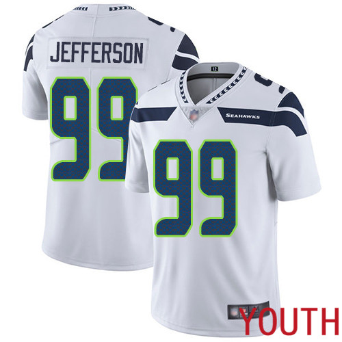 Seattle Seahawks Limited White Youth Quinton Jefferson Road Jersey NFL Football #99 Vapor Untouchable->youth nfl jersey->Youth Jersey